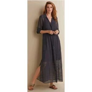 Soft Surroundings Ibiza Dress Size Petite XL Dark grey/purple missing slip